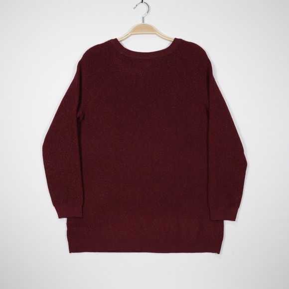 Liz Claiborne Women's Crew‎ Neck Long Sleeve Pullover Sweater Burgundy Size M - Picture 4 of 8